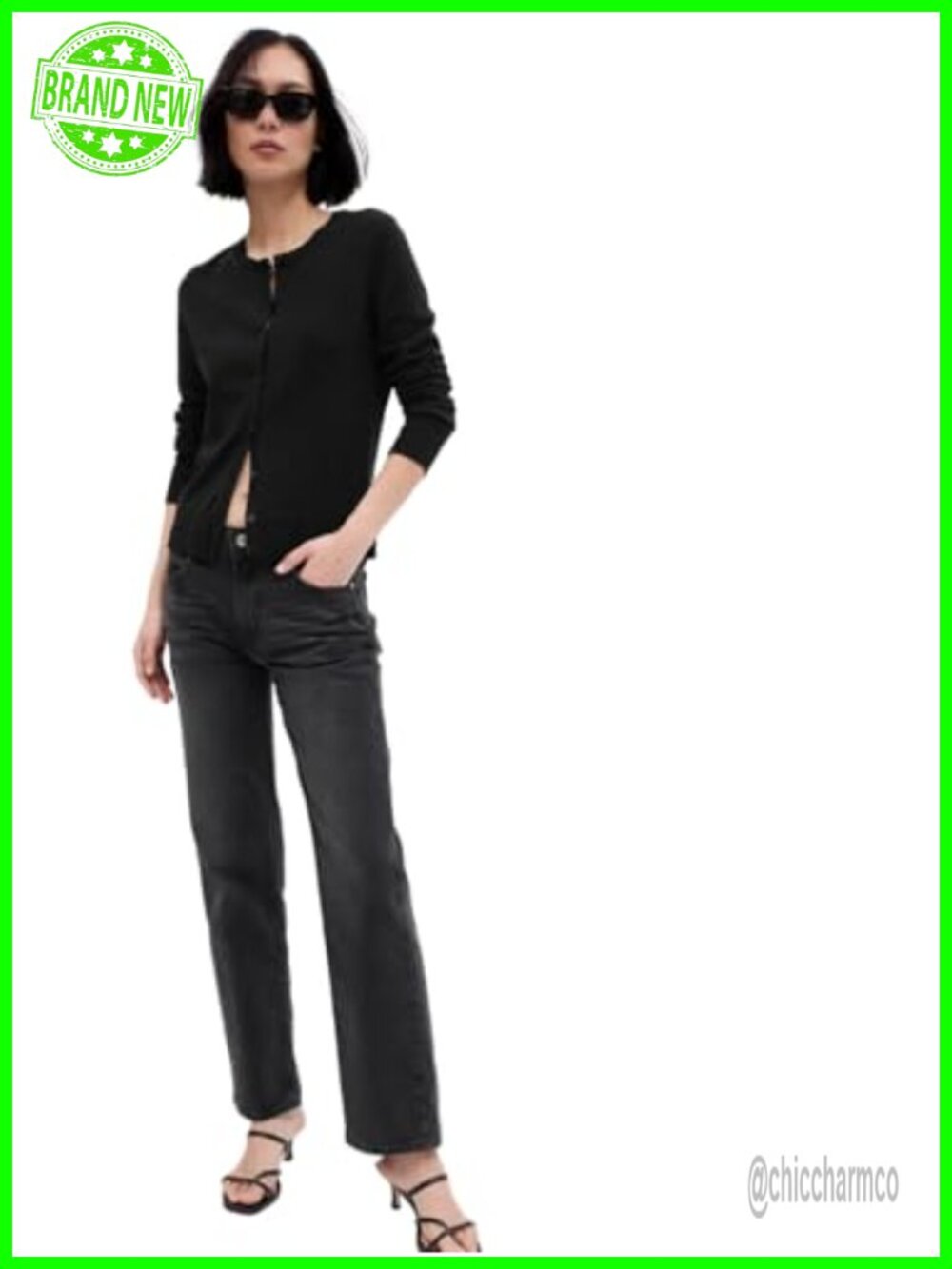 100% Cotton Crewneck Cardigan Button-Up Lightweight Layer